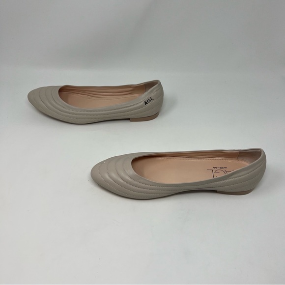 AGL MIledy Cream Leather Quilted Flats Shoes Women Size 40 US 10 - Picture 6 of 9